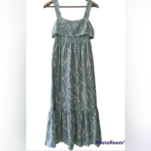 Lush midi dress sundress rayon lined tie back mint green spring